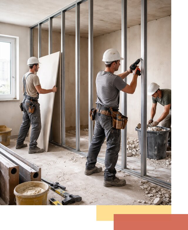 Перенос гипсокартонной перегородки в Большом Камне профессионально и быстро