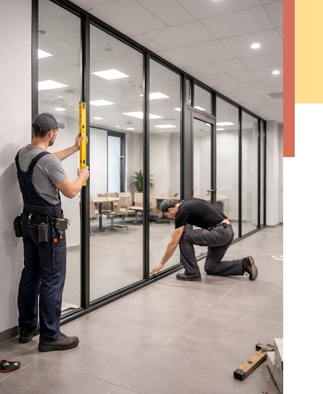 Каркасные стеклянные перегородки в Большом Камне под ключ от 9330 руб. | ОТДЕЛОЧНИК-Бль