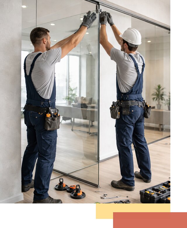 Безрамные стеклянные перегородки под ключ в Большом Камне