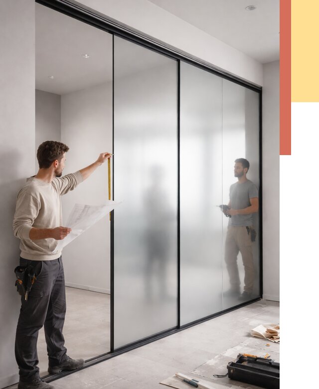 Матовые стеклянные перегородки в Большом Камне от 8620 руб. — монтаж и установка | ОТДЕЛОЧНИК-Бль