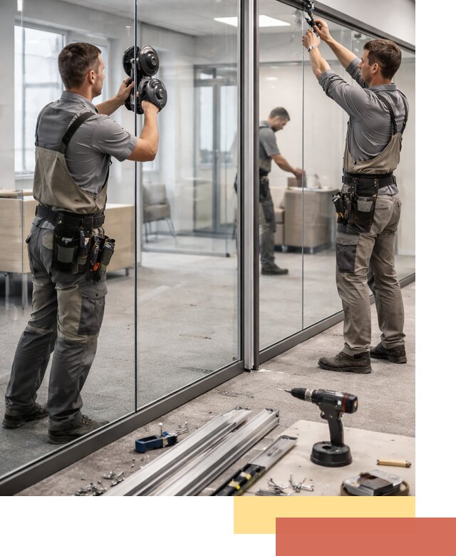 Стеклянные офисные перегородки под ключ в Большом Камне