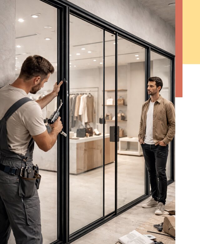 Стеклянные перегородки для магазинов в Большом Камне от 8316 руб. под ключ | ОТДЕЛОЧНИК-Бль