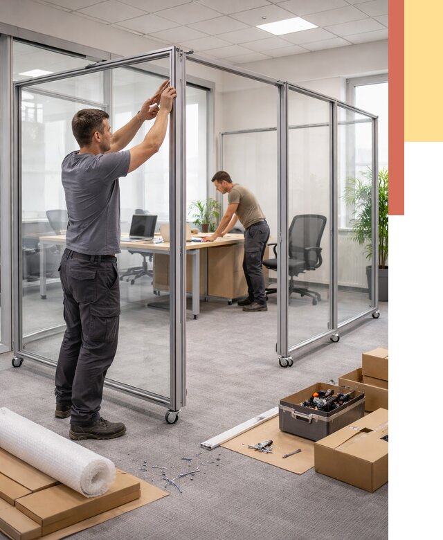 Мобильные офисные перегородки в Большом Камне от 12676 руб. — установка под ключ | ОТДЕЛОЧНИК-Бль