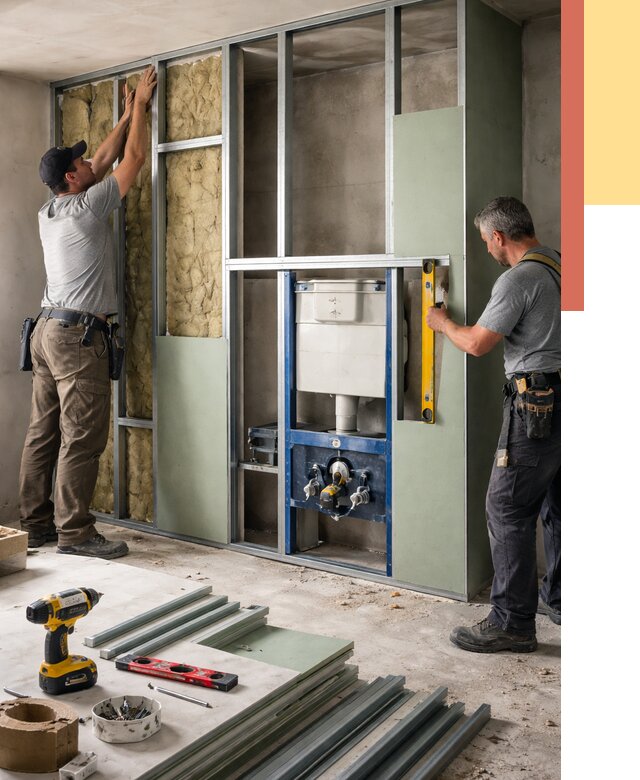 Установка сантехнических перегородок в Большом Камне от 8620 руб. | ОТДЕЛОЧНИК-Бль