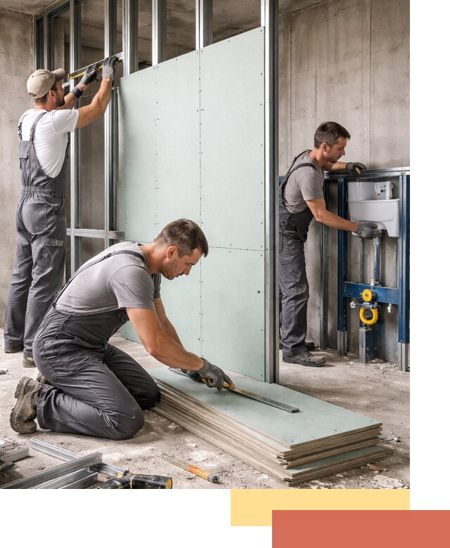 Монтаж и ремонт сантехнических перегородок в Большом Камне