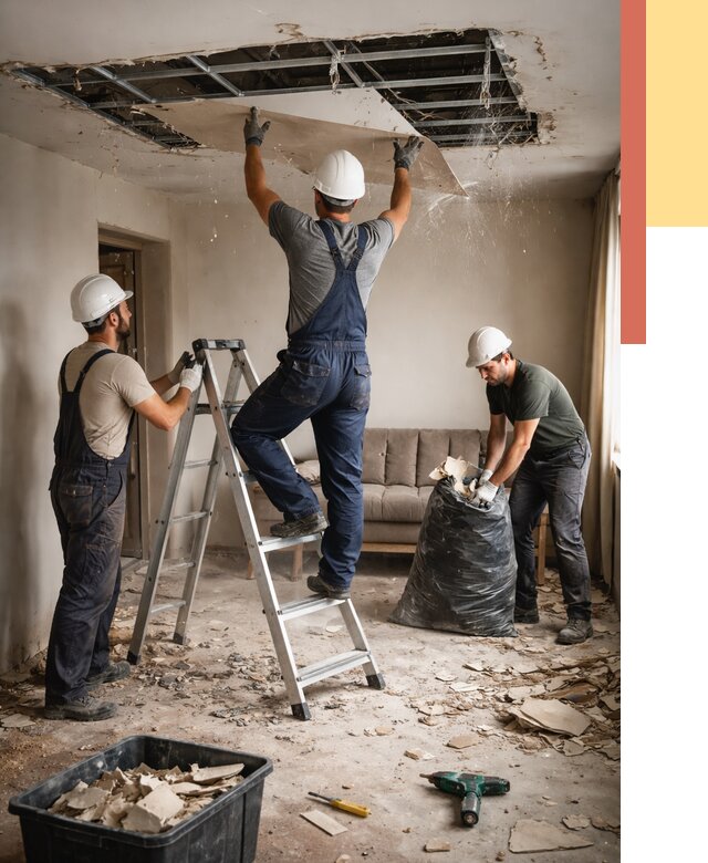 Демонтаж гипсокартонного потолка в Большом Камне от 426 руб. за м2 — ОТДЕЛОЧНИК-Бль