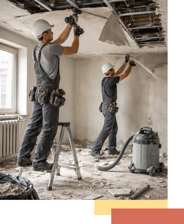 Демонтаж гипсокартонного потолка в Большом Камне быстро и аккуратно