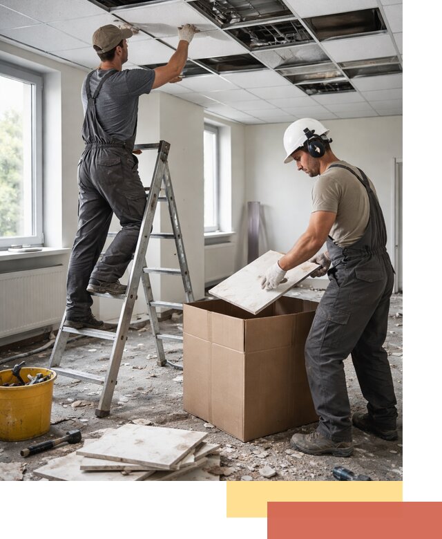 Демонтаж потолочной плитки в Большом Камне быстро и аккуратно