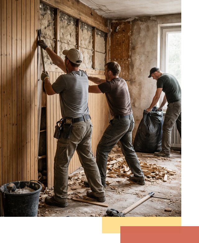 Демонтаж вагонки и вывоз материалов в Большом Камне