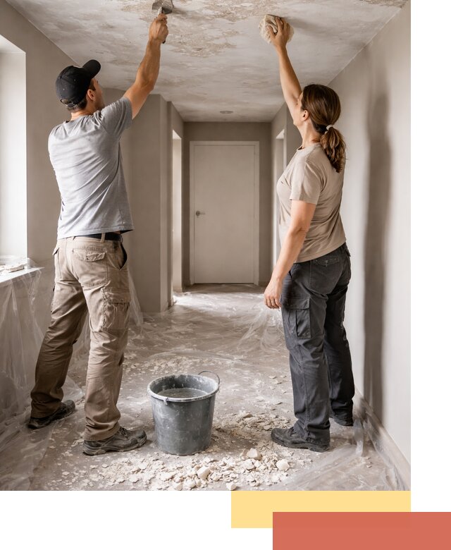 Удаление побелки с потолка в Большом Камне — быстро и аккуратно