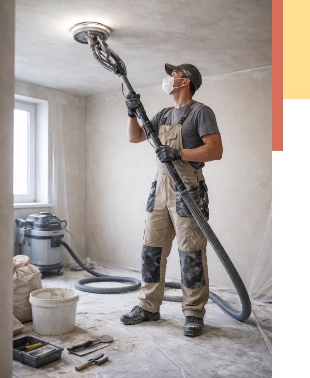 Шлифовка потолка в Большом Камне от 3549 руб. — услуги шлифования потолка | ОТДЕЛОЧНИК-Бль