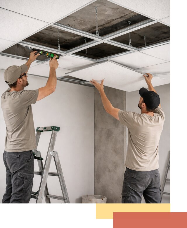 Монтаж потолка Армстронг под ключ в Большом Камне