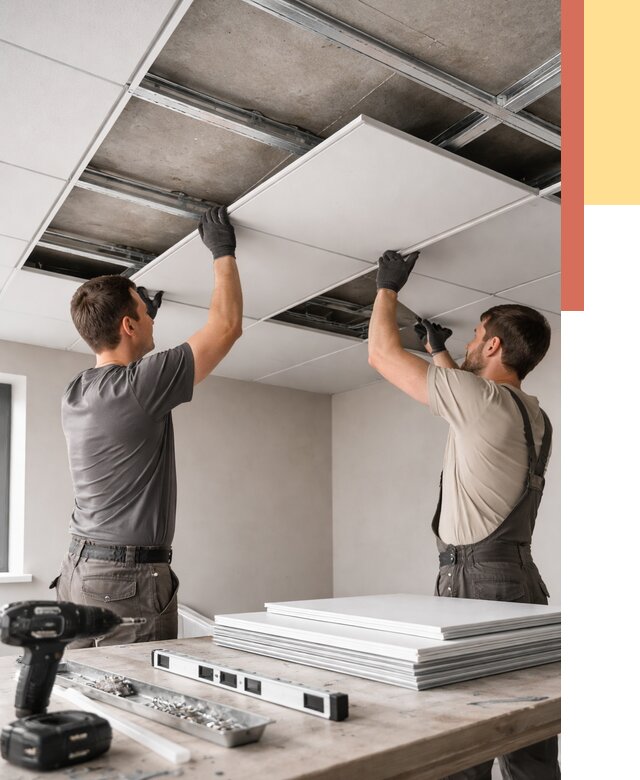 Монтаж кассетного потолка в Большом Камне от 4563 руб/м2 — установка и сборка | ОТДЕЛОЧНИК-Бль