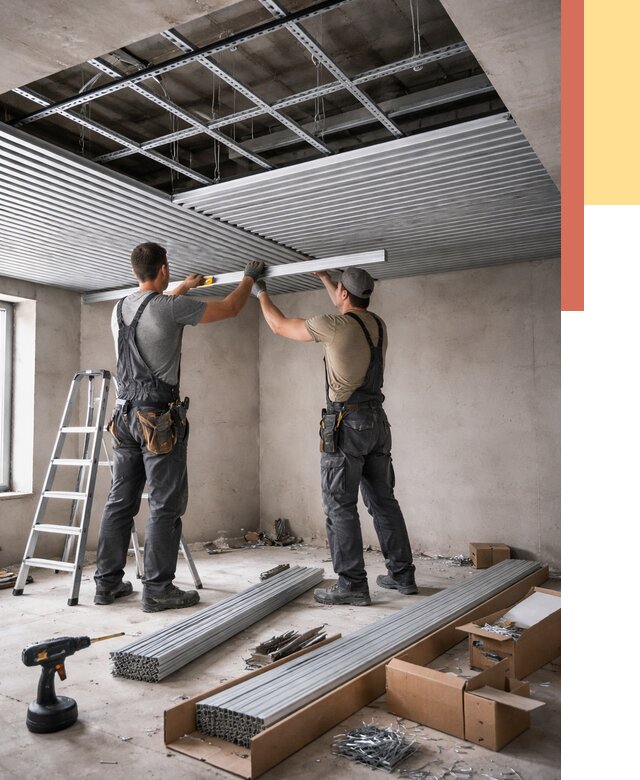 Монтаж реечного потолка в Большом Камне от 4563 руб. под ключ | ОТДЕЛОЧНИК-Бль