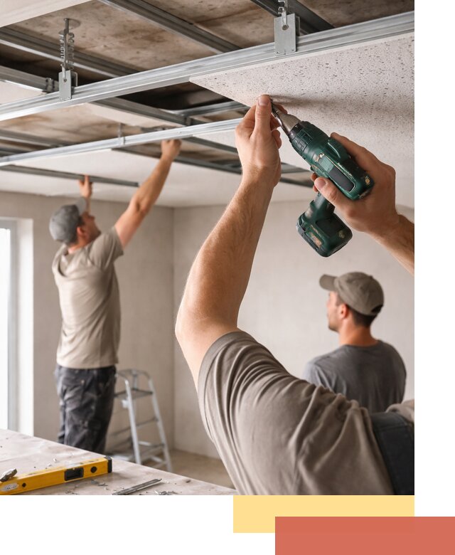 Монтаж акустического потолка в Большом Камне под ключ