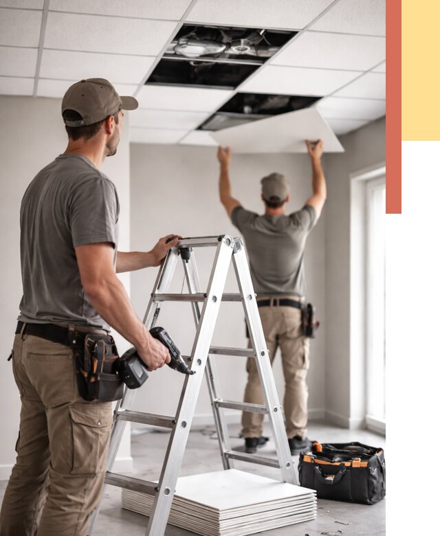 Обслуживание подвесного потолка в Большом Камне от 3549 руб. — быстро и недорого | ОТДЕЛОЧНИК-Бль