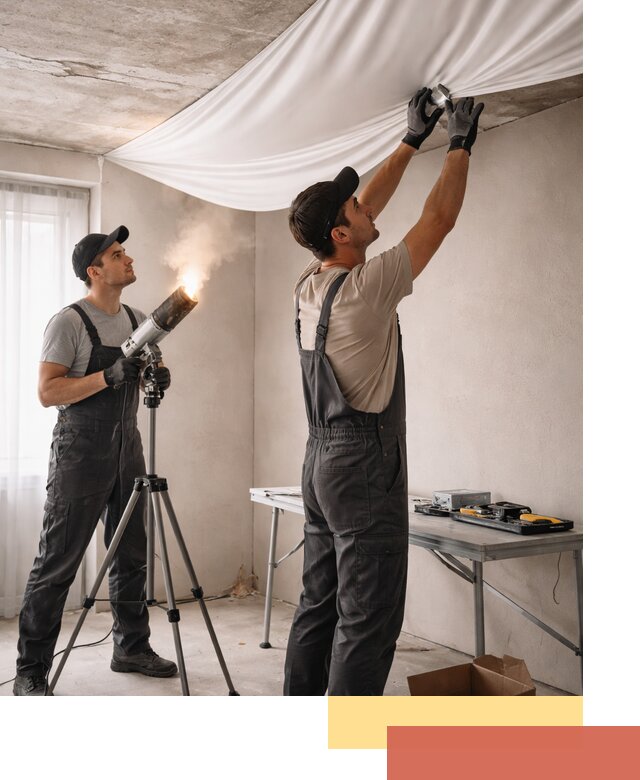 Установка натяжного потолка под ключ в Большом Камне