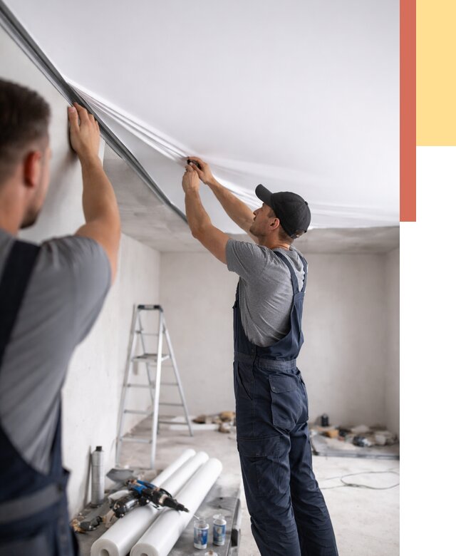 Монтаж матового натяжного потолка в Большом Камне от 4563 руб./м² — быстро и недорого | ОТДЕЛОЧНИК-Бль