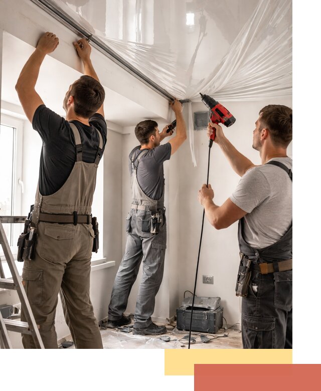 Монтаж глянцевого натяжного потолка в Большом Камне быстро и качественно