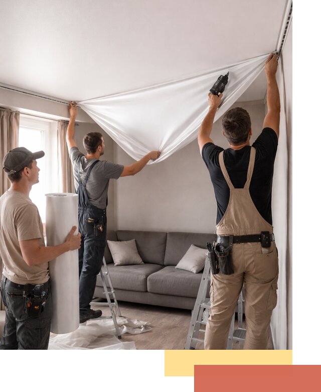 Монтаж сатинового натяжного потолка в Большом Камне качественно и быстро