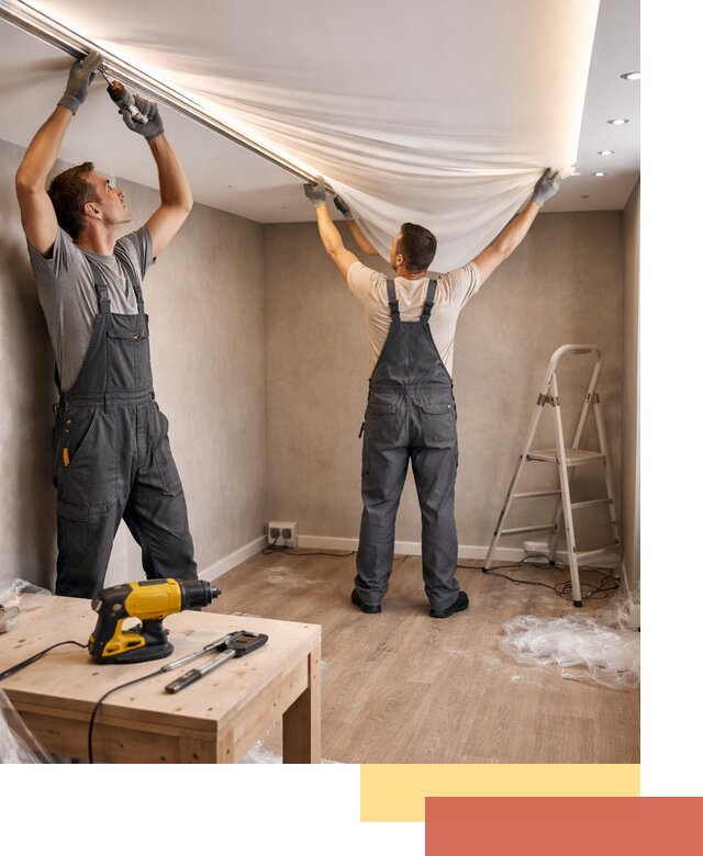 Монтаж натяжного потолка с подсветкой в Большом Камне цена и сроки