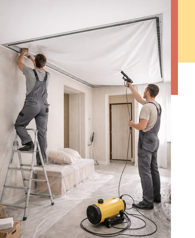 Монтаж натяжного потолка в прихожей в Большом Камне от 2687 руб. под ключ | ОТДЕЛОЧНИК-Бль