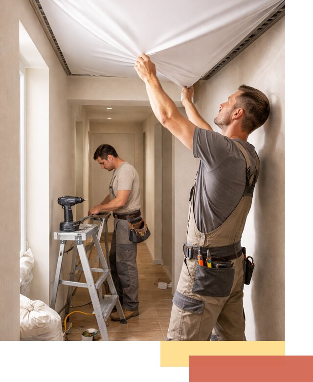 Монтаж натяжного потолка в прихожей в Большом Камне