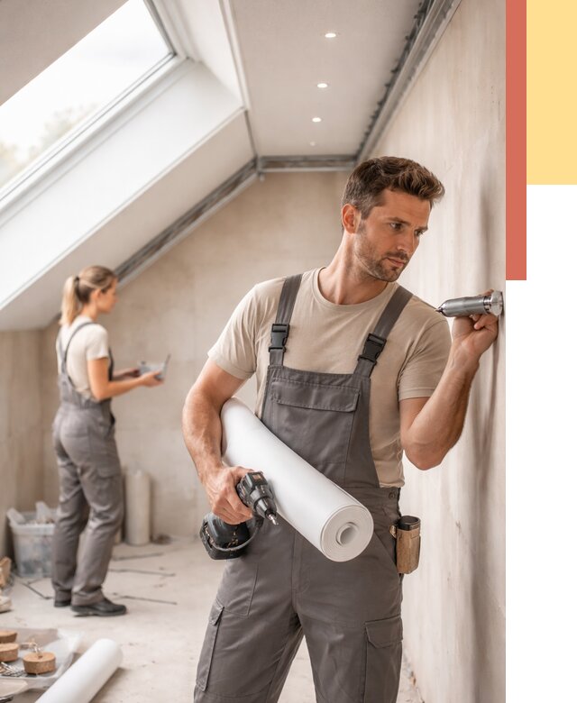 Монтаж натяжного потолка на мансарде в Большом Камне от 3549 руб. | ОТДЕЛОЧНИК-Бль