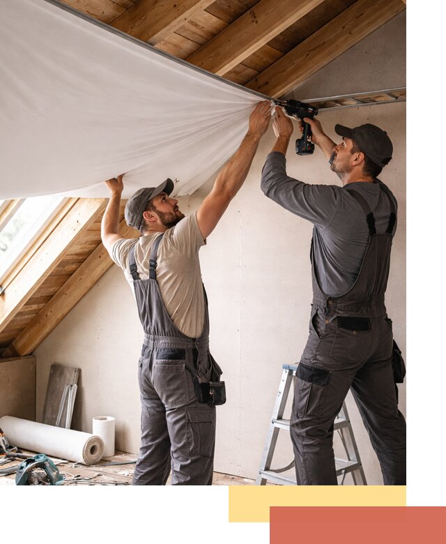 Монтаж натяжного потолка в мансарде в Большом Камне