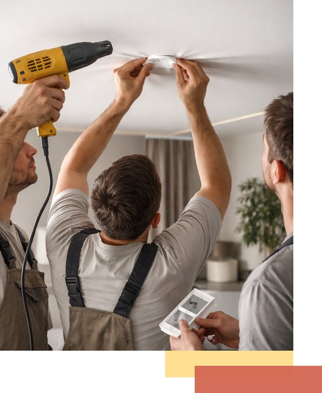 Ремонт прокола полотна натяжного потолка в Большом Камне