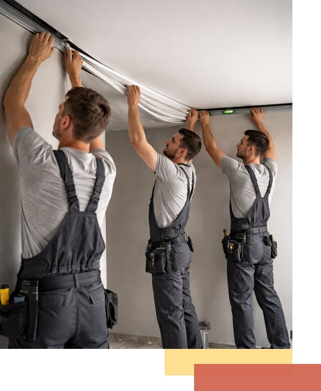 Теневые натяжные потолки в Большом Камне: монтаж и отделка быстро и качественно