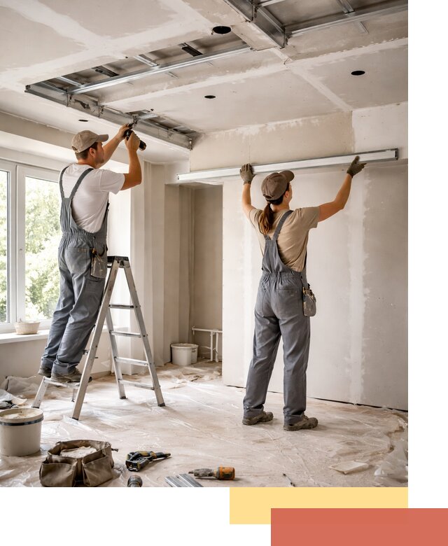 Монтаж многоуровневого потолка из гипсокартона в Большом Камне