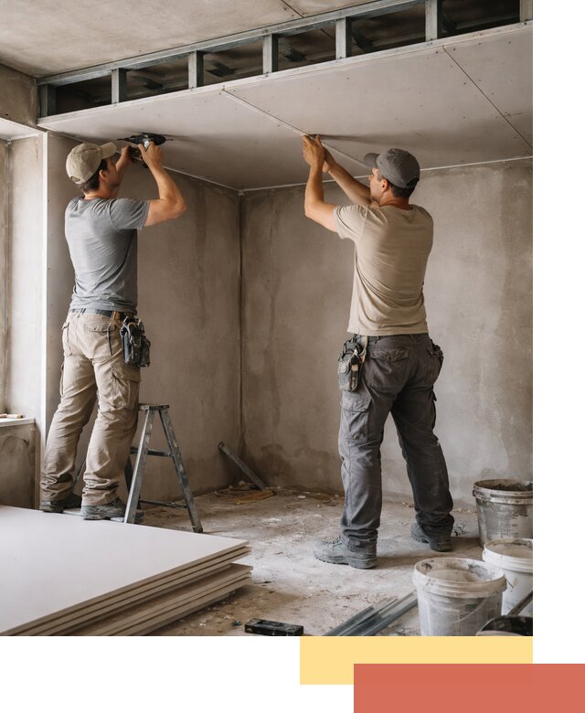 Короб из гипсокартона на потолке под ключ в Большом Камне