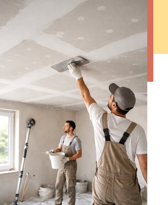 Шпаклевка потолка из гипсокартона в Большом Камне от 3245 руб./м2 — услуги под ключ | ОТДЕЛОЧНИК-Бль