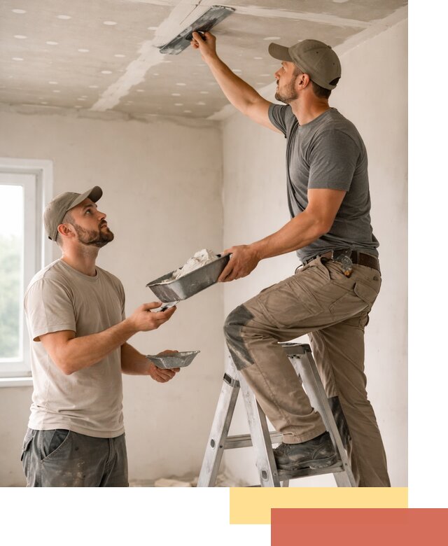 Шпаклевка потолка из гипсокартона в Большом Камне качественно и быстро