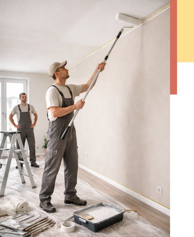 Покраска потолка из гипсокартона в Большом Камне от 4563 руб./м2 — услуги под ключ | ОТДЕЛОЧНИК-Бль