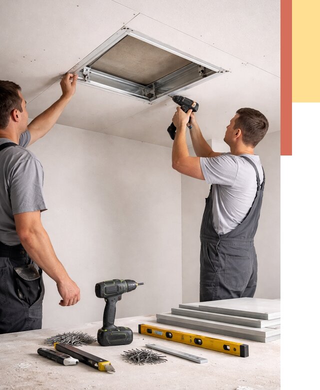 Установка люка в потолок ГКЛ в Большом Камне от 2535 руб. под ключ | ОТДЕЛОЧНИК-Бль