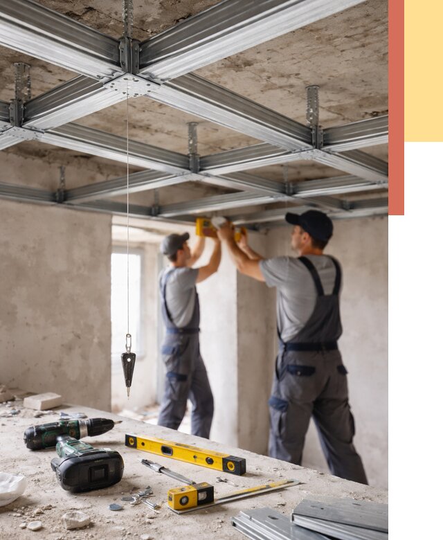 Монтаж каркаса потолка из профиля в Большом Камне от 4563 руб. — услуги ОТДЕЛОЧНИК-Бль