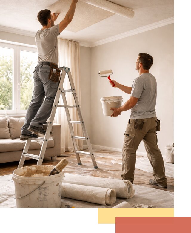 Поклейка обоев на потолок в Большом Камне — качественно и быстро