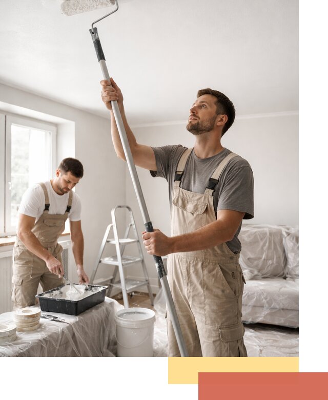 Покраска потолка водоэмульсионной краской в Большом Камне