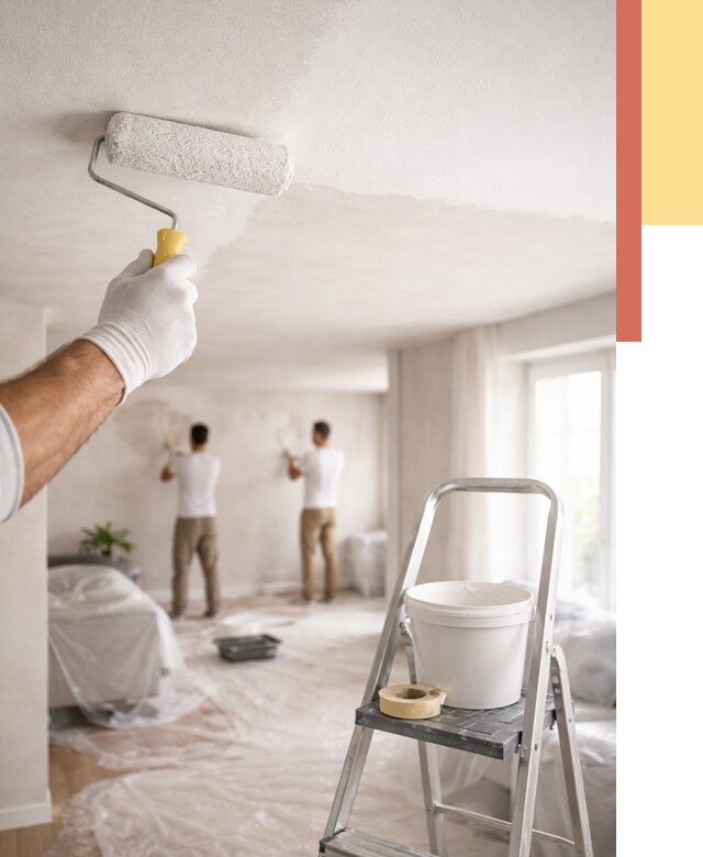 Покраска потолка акриловой краской в Большом Камне от 2535 руб. | ОТДЕЛОЧНИК-Бль