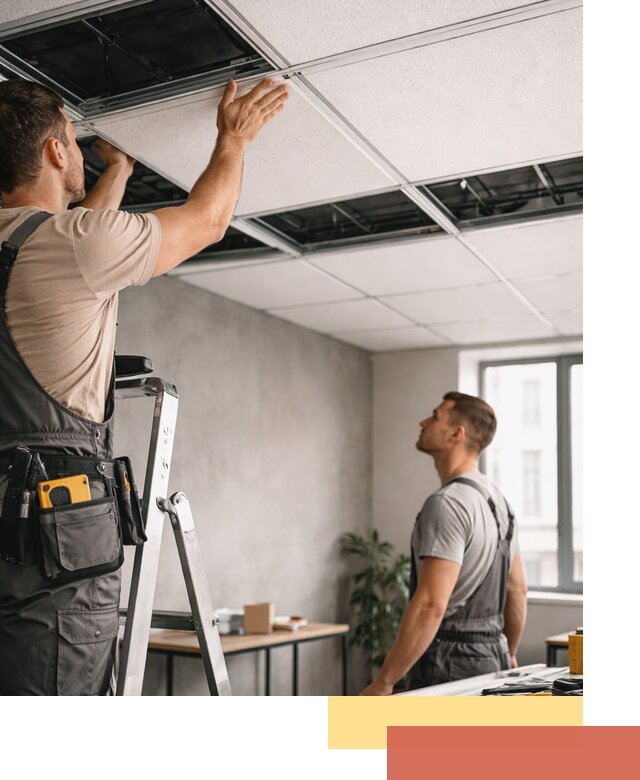 Монтаж потолочной плитки в Большом Камне качественно и в срок