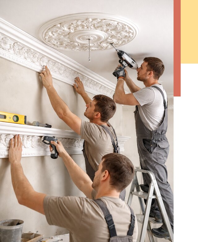 Монтаж лепнины на потолок в Большом Камне от 3245 руб. быстро и недорого | ОТДЕЛОЧНИК-Бль