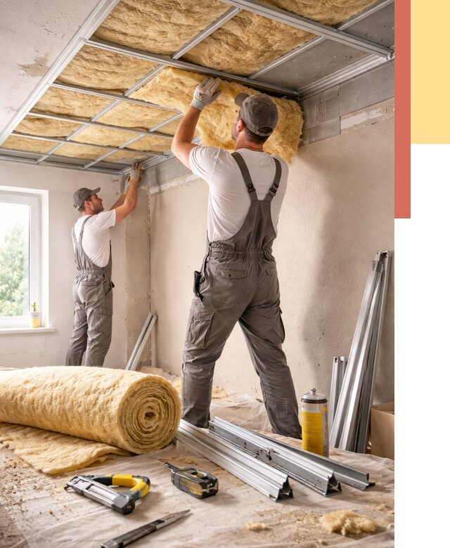 Утепление потолка в Большом Камне от 7302 руб/м2 — недорого, быстро, под ключ | ОТДЕЛОЧНИК-Бль