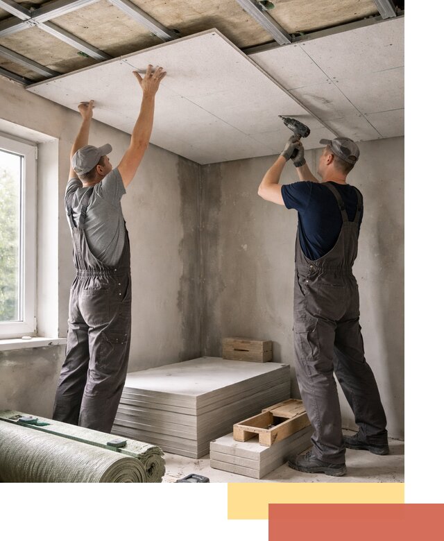 Шумоизоляция потолка панелями ЗИПС в Большом Камне